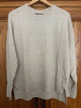 Tahari Women's Crew Neck Sweater in Light Beige